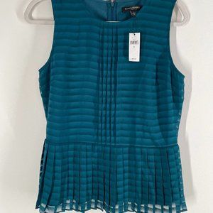 NWT Pleated Peplum Teal Banana Republic Top